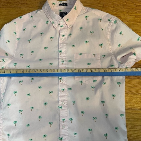 J.Crew Flex Washed Mens Short Sleeve Button Shirt Sz.M-Slim/Palm Tree Print (E)5 - Picture 6 of 10